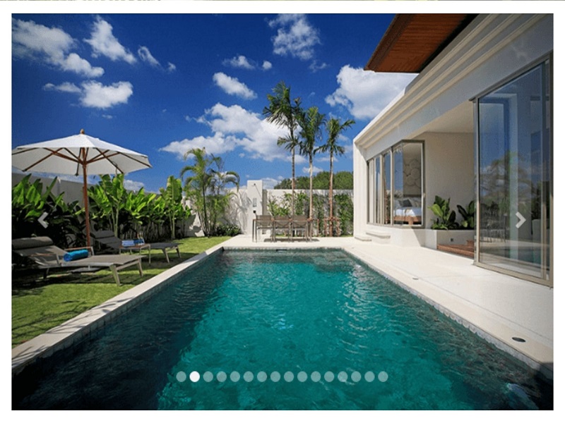 Thiết kế bể bơi ở trung tâm của mẫu nhà villa 1 tầng hiện đại đẹp