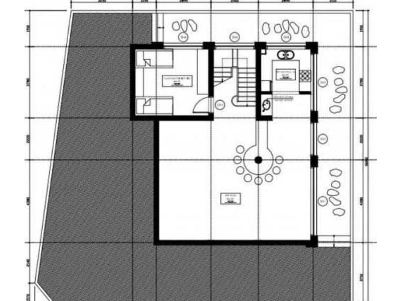 Bản vẽ mặt bằng tổng thể biệt thự 4 tầng mái thái 3 phòng ngủ