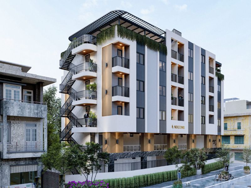 Chung cư mini 200m2 có khuôn viên cây xanh