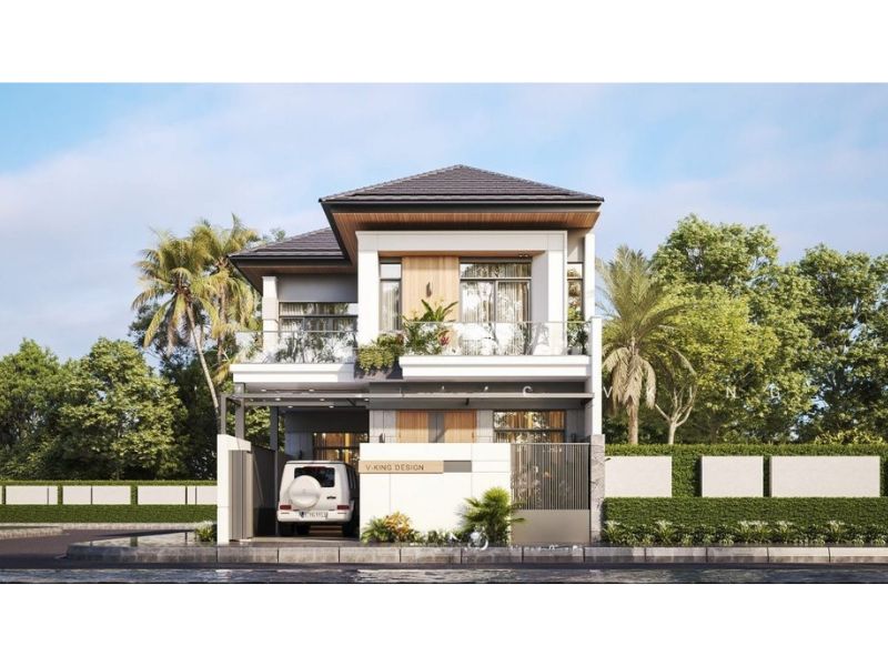 Nhà 2 mặt tiền có gara được bố trí gọn gàng