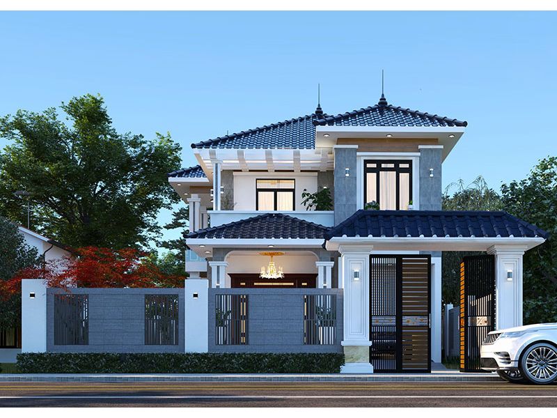 Nhà phố 2 tầng kiến trúc hiện đại có gara