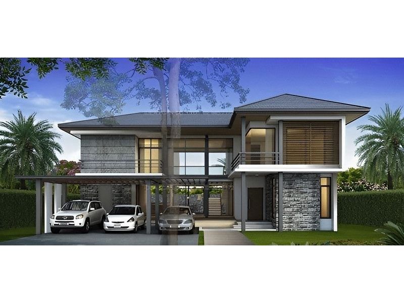 Kiến trúc nhà chữ L 2 tầng sử dụng hệ mái Nhật đẳng cấp