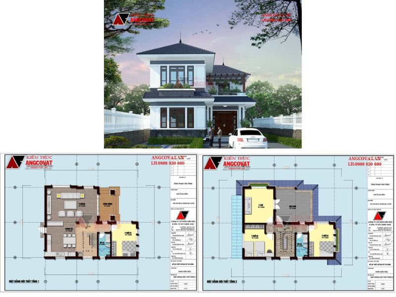 Không gian sống đẳng cấp trong mẫu nhà chữ L 2 tầng 3 ngủ