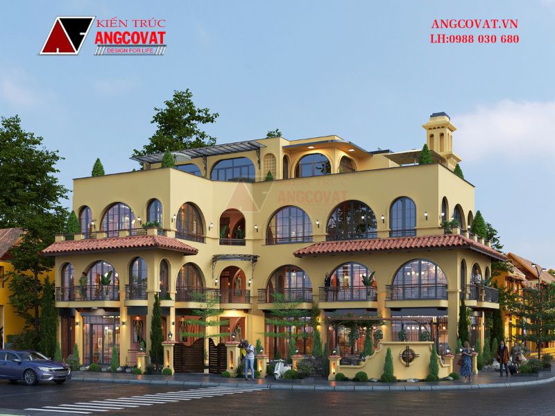 Vẻ đẹp ngoại thất nhà hàng 3 tầng tại Đà Nẵng