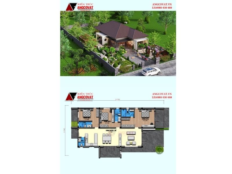 Thiết kế biệt thự vườn 250m2 1 tỷ 500 triệu