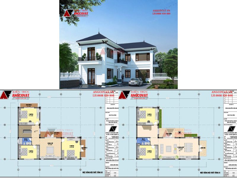 Không gian sống nhà 2 tầng mái Nhật