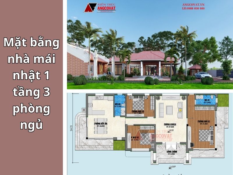 Những điều cần lưu ý khi bố trí mặt bằng nhà 1 tầng 3 phòng ngủ