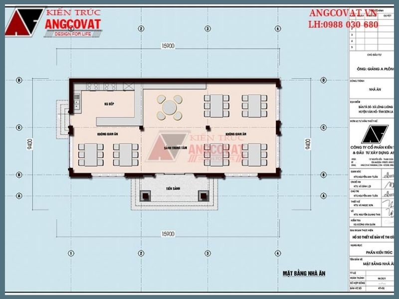 Bản vẽ mặt bằng quán ăn  biệt thự nghỉ dưỡng mái thái 3 tầng 5 phòng ngủ 140m2