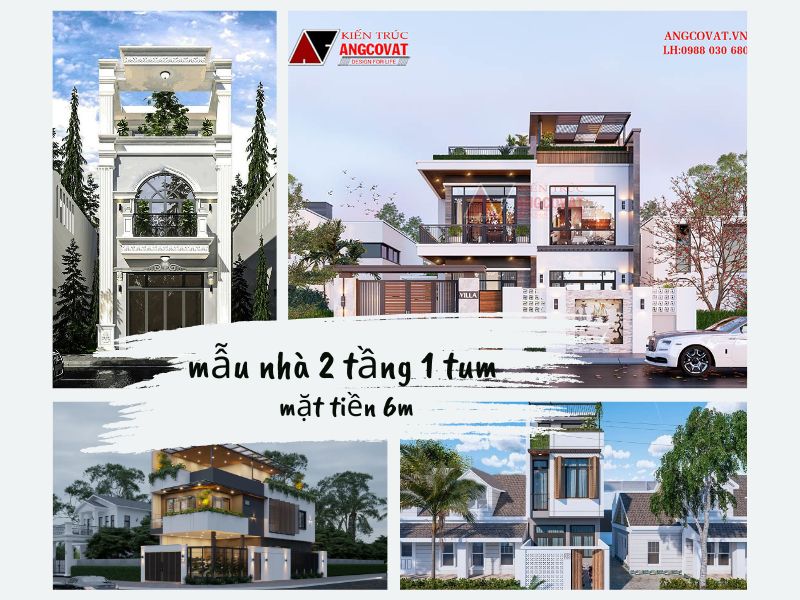 Khám phá mẫu nhà 2 tầng 1 tum mặt tiền 6m