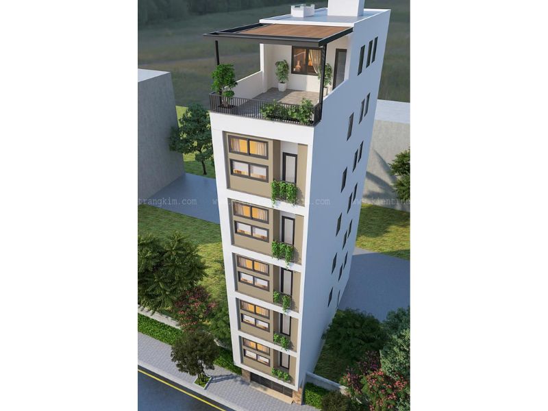 Xây chung cư mini 80m2 5 tầng có tum 