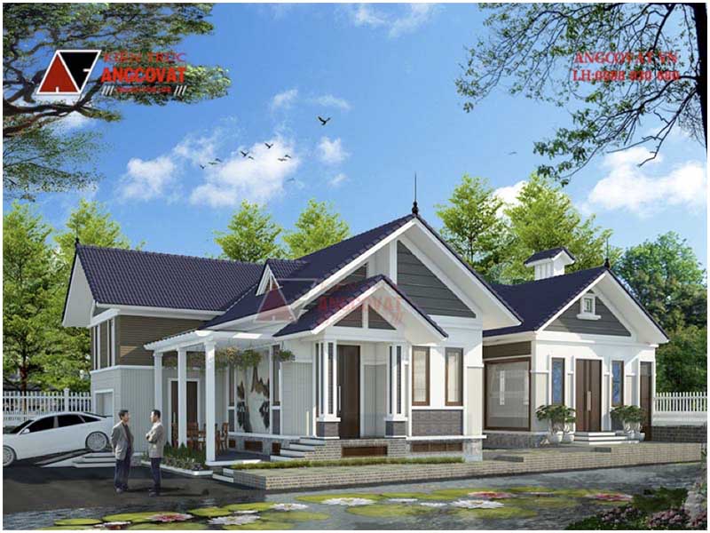 Phối cảnh view 1: Xu hướng thiết kế nhà 2021 mẫu số 4 - Nhà 1 tầng hiện tại Thanh Hoá
