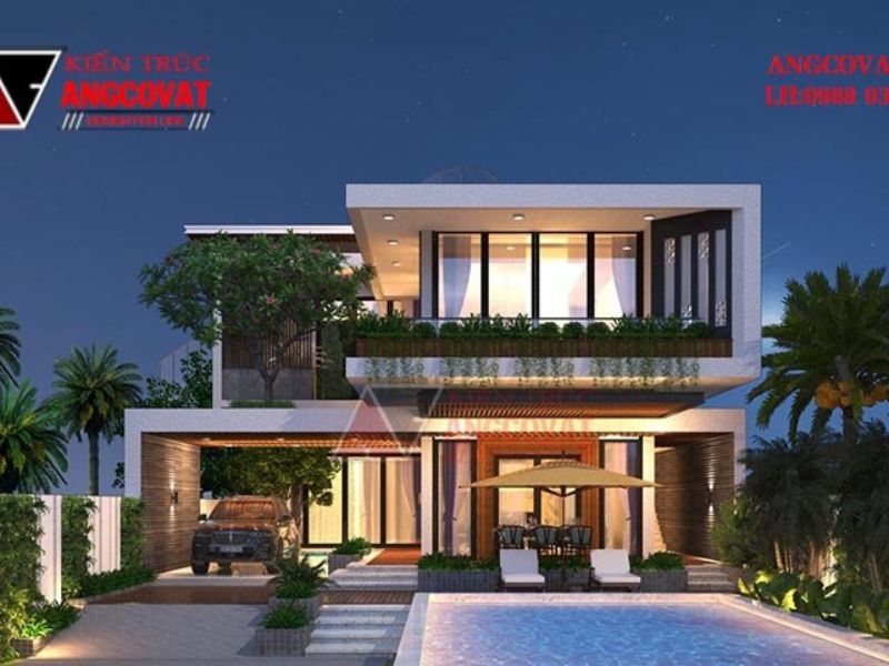 Kiến trú nhà 2 tầng có bể bơi rộng 400m2