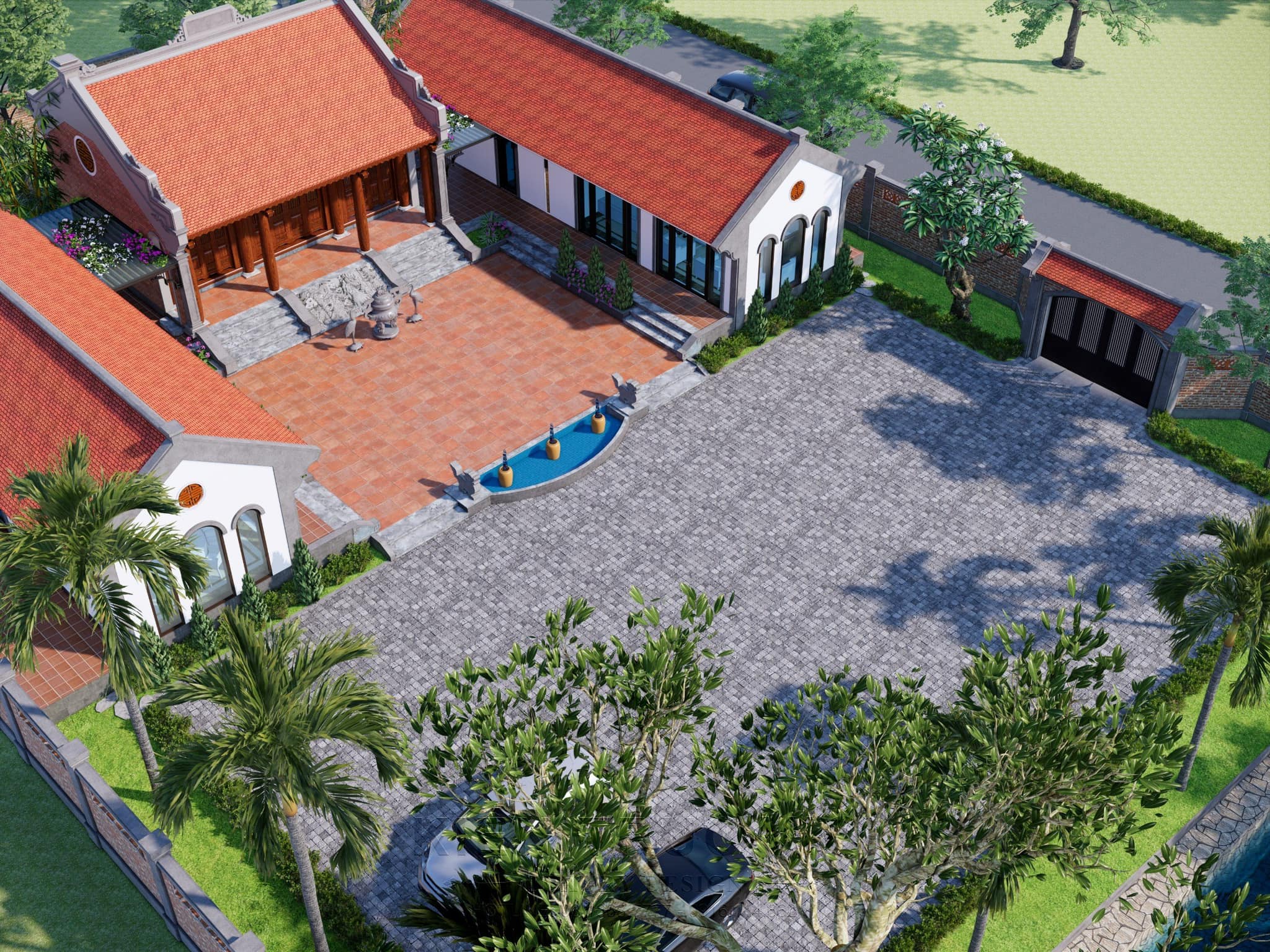 Mẫu nhà tam hợp viện đẹp phổ biến ở nông thôn 