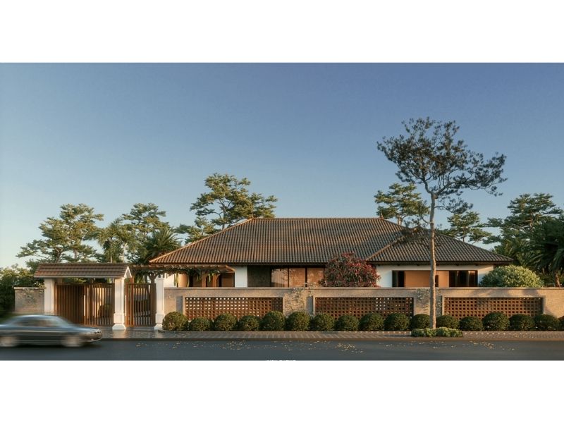 Tham khảo mẫu nhà tam hợp viện mái Nhật 1 tầng