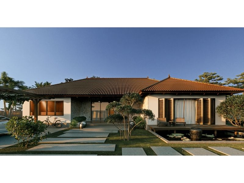 Phong cách nhà tam hợp viện theo hơi thể tinh tế, hiện đại 