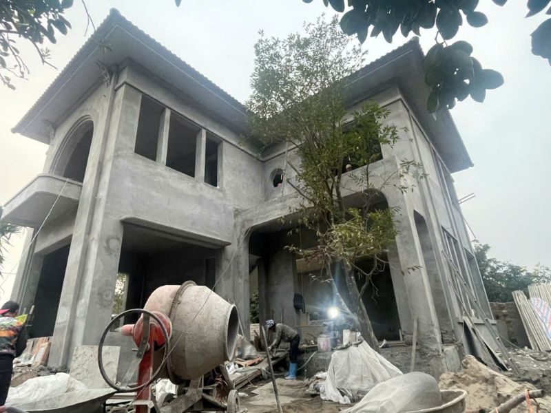 Thiết kế biệt thự 2 tầng chữ L đẹp 