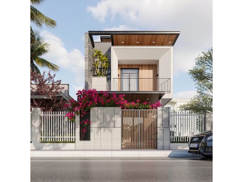 Kiến trúc nhà phố 2 tầng hiện đại