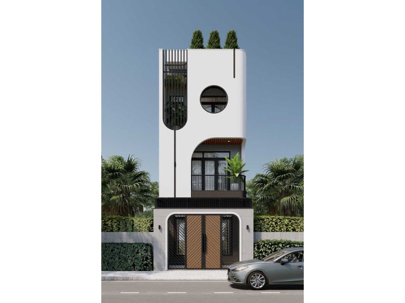 Tạo hình nhà 3 tầng 6x18m độc đáo