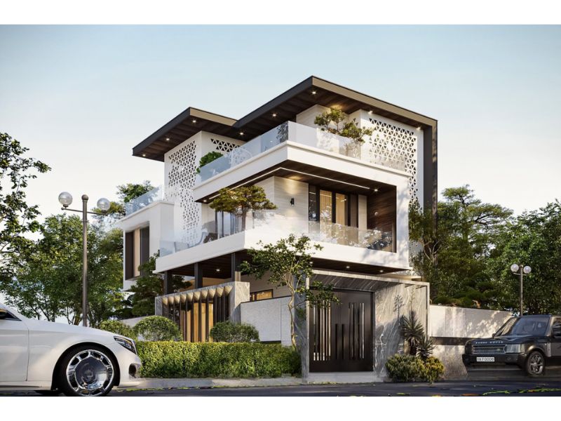 Biệt thự sang trọng, xa hoa 3 tầng 120m2 phong cách hiện đại
