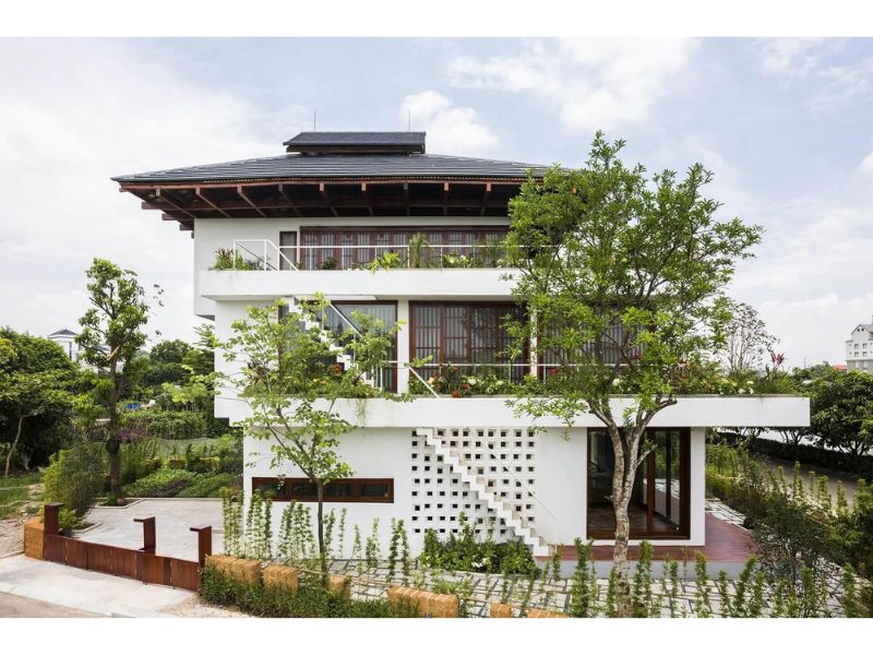 Biệt thự 3 tầng hiện đại 120m2 thiết kế không gian mở tối ưu ánh sáng tự nhiên
