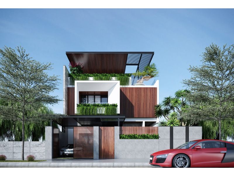 Biệt thự 3 tầng 120m2 hiện đại có sân thượng rộng rãi, gần gũi thiên nhiên
