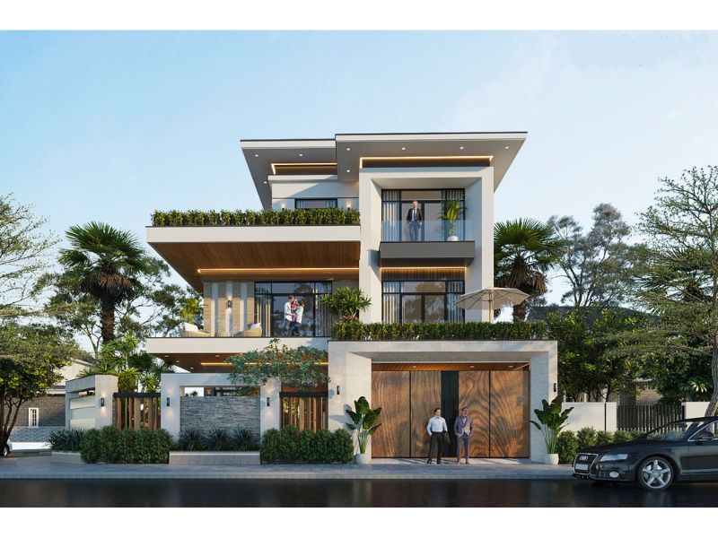 Sự kết hợp hài hòa giữa thiết kế và thiên nhiên trong biệt thự 3 tầng hiện đại