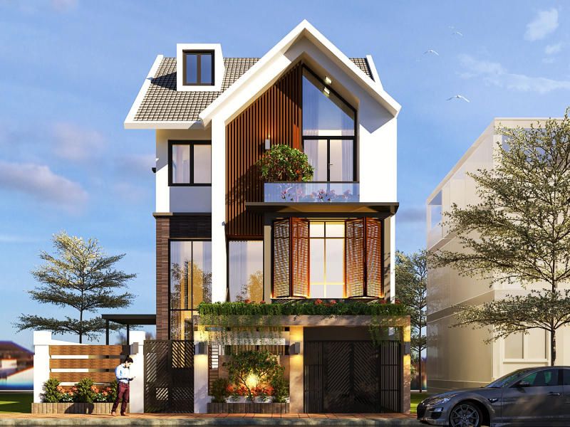 Không gian mở thoáng đãng của biệt thự 3 tầng hiện đại