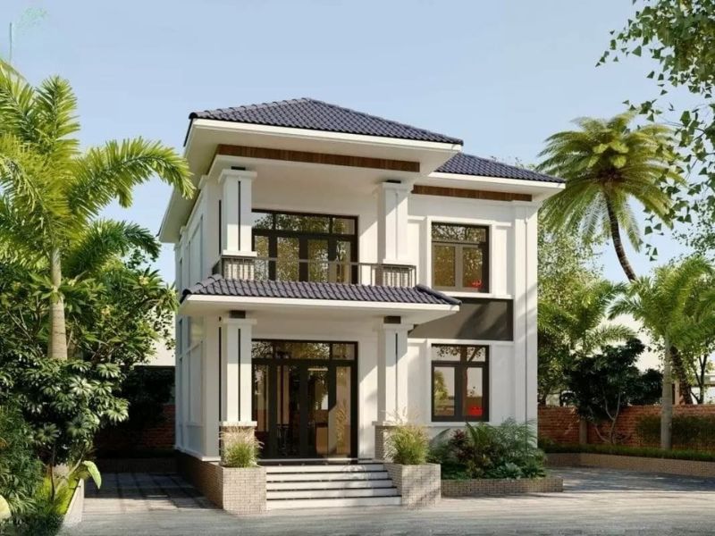 Nhà vườn 4 phòng ngủ 2 tầng 120m2 mái Nhật