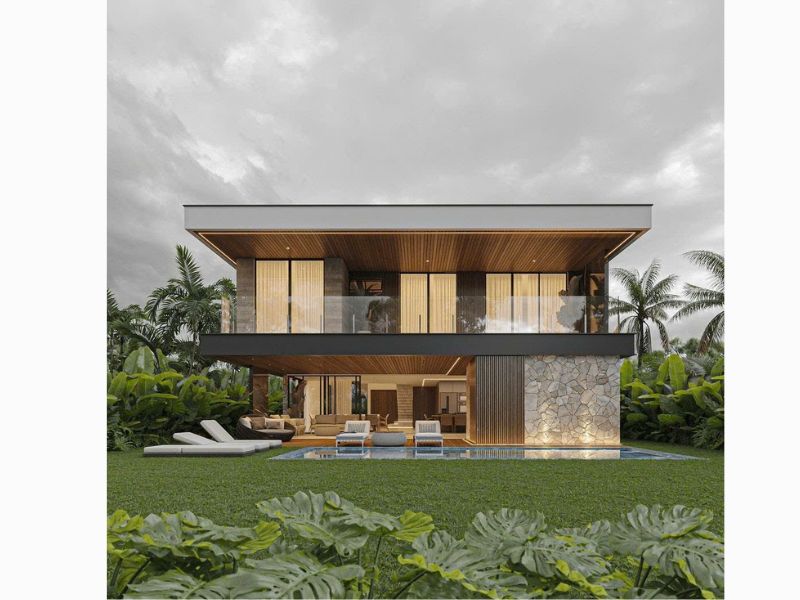 Biệt thự nhà vườn 4 phòng ngủ 2 tầng có bể bơi 