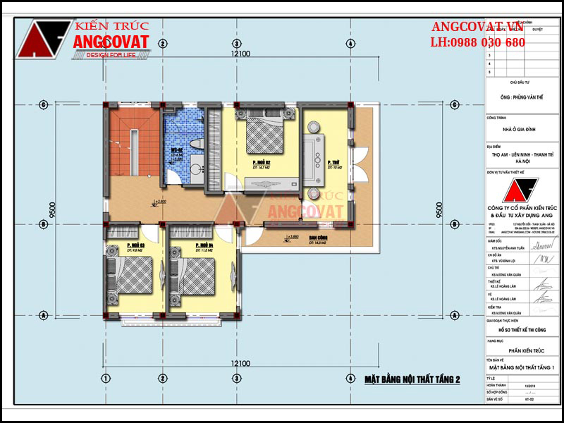 Thiết kế mẫu nhà 2 tầng đơn giản hiện đại mái bằng
