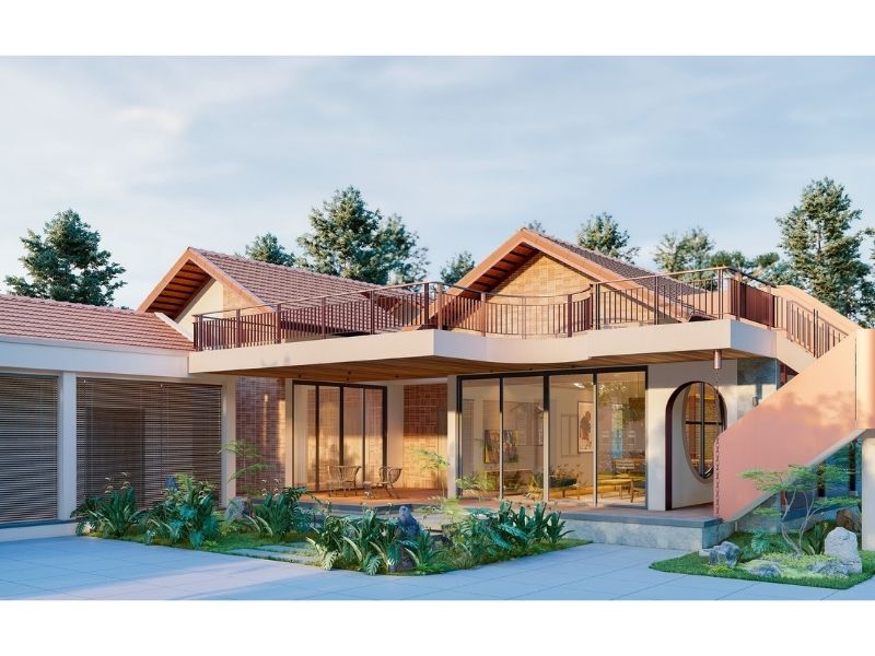 Chiêm ngưỡng mẫu nhà vườn 150m2 mái ngói tuyệt đẹp