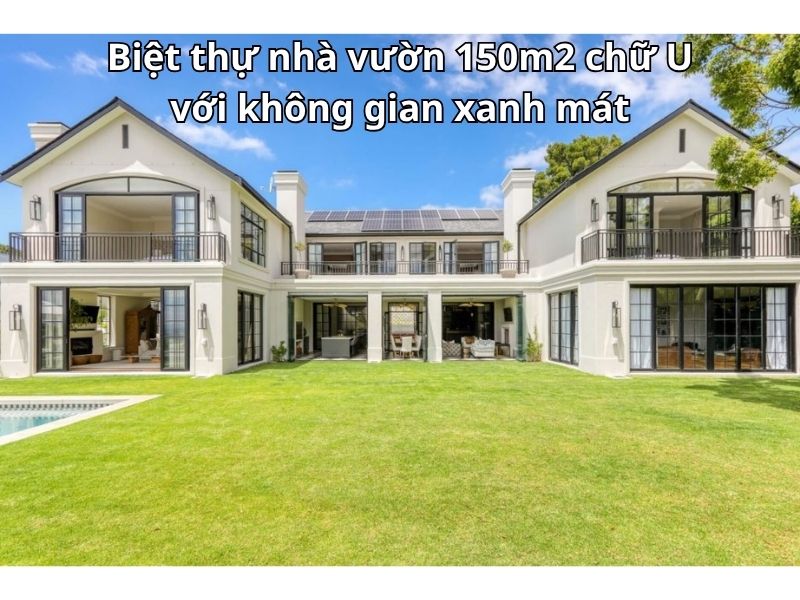 Xây biệt thự nhà vườn 150m2 2 tầng chữ U