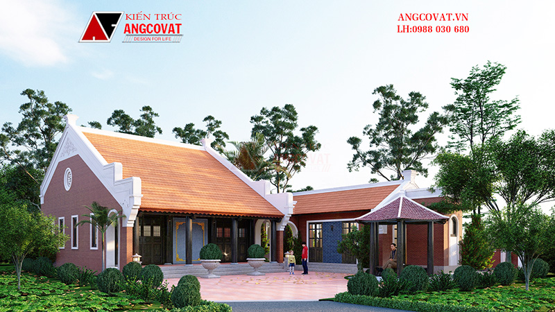 Xây nhà vườn 150m2 đẹp, xanh mát có nhà thờ
