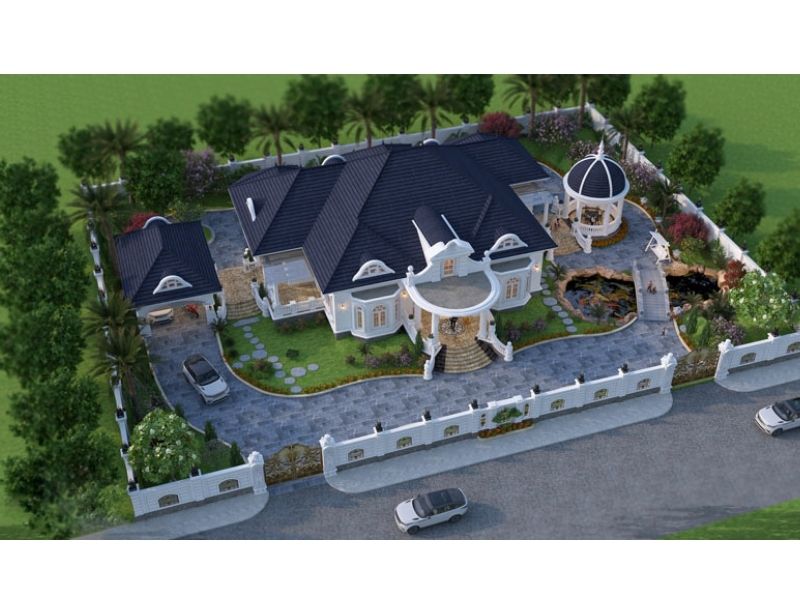 Mẫu biệt thự vườn 150m2 với không gian xanh mát đẳng cấp và hoành tráng