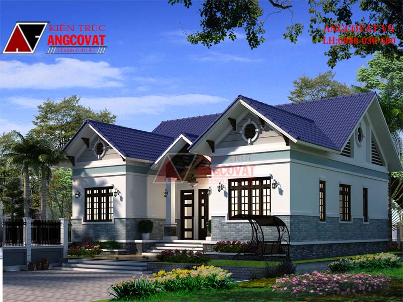 Mẫu biệt thự nhà vườn 1 tầng chữ U mang lại không gian sống trong lành, thoáng đãng