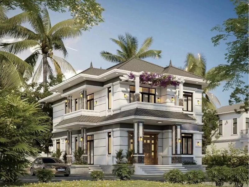 Mẫu biệt thự nhà vườn 150m2 2 tầng mái Nhật sang trọng