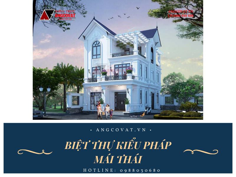  Hình ảnh mẫu biệt thự kiểu pháp mái thái tại Phú Thọ