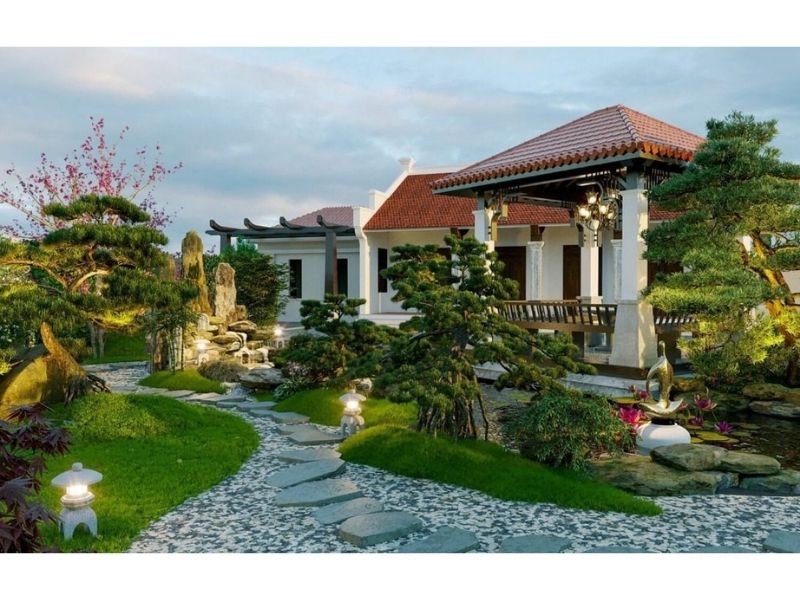 Thiết kế biệt thự nhà vườn 1000m2 mang đến không gian sống thoải mái, thư giãn, hòa hợp cùng thiên nhiên