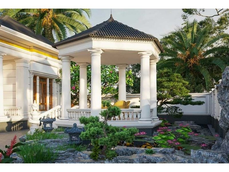 Khu vực tiểu cảnh, hồ cá được thiết kế đẹp mắt