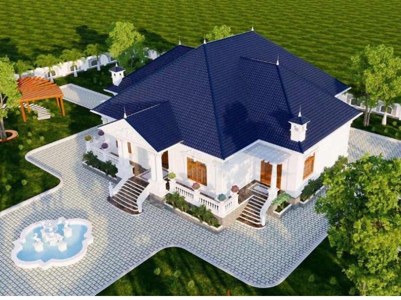 Biệt thự nhà vườn 1000m2 tráng lệ, hoành tráng với cảnh quan sân vườn rộng rãi, bề thế