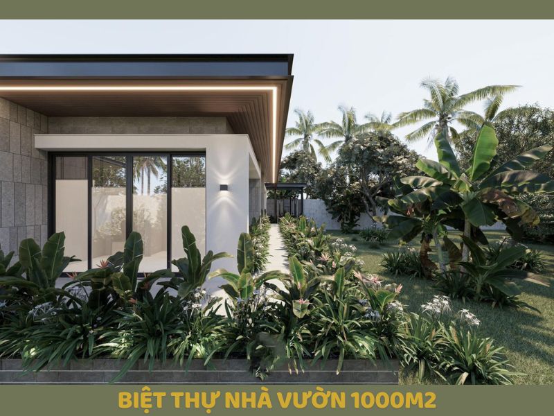 Yếu tố cảnh quan sân vườn mang tới không gian thoáng đãng, thư giãn.