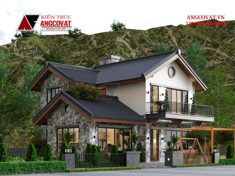 Khung cảnh nên thơ và gần gũi thiên nhiên của công trình nhà vườn 1000m2 2 tầng