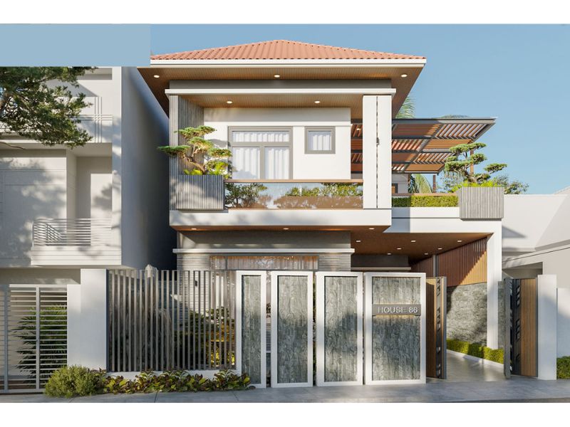 Kiến trúc thanh thoát, tinh tế của mẫu nhà 2 tầng 7x17m mái Nhật