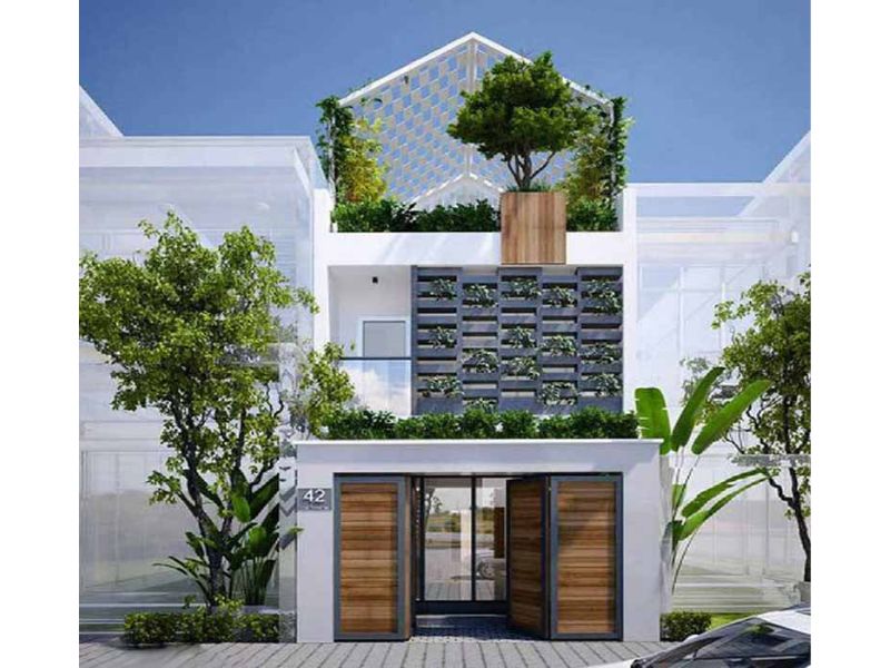 Mẫu nhà 2 tầng 7x17m lồng ghép linh hoạt giữa thiết kế và thiên nhiên