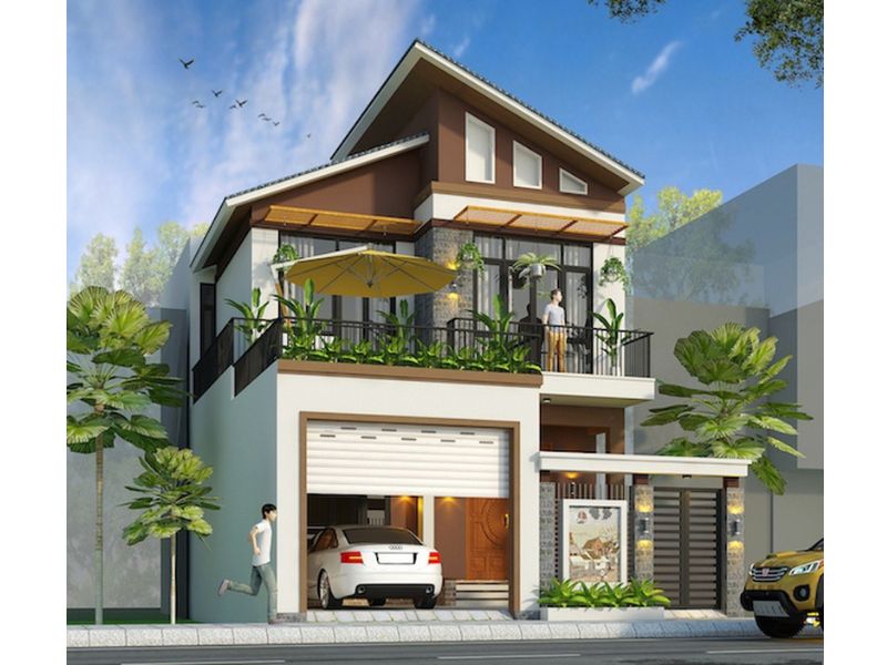 Không gian sống thoáng đãng trong ngôi nhà 2 tầng 7x17m 