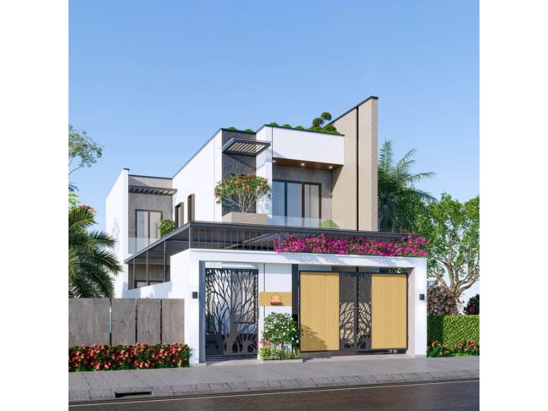 Tham khảo mẫu nhà 2 tầng 7x17m với 2 mặt tiền đẹp, sang trọng