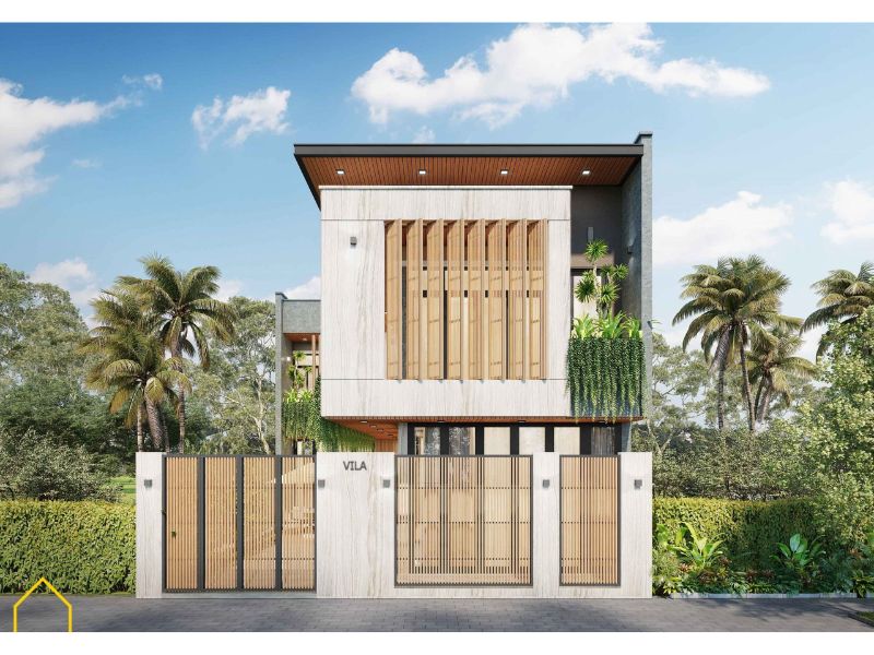Tham khảo thiết kế nhà 2 tầng hiện đại mặt tiền 7m với 2 mặt tiền vừa thuận tiện lại thoáng đãng