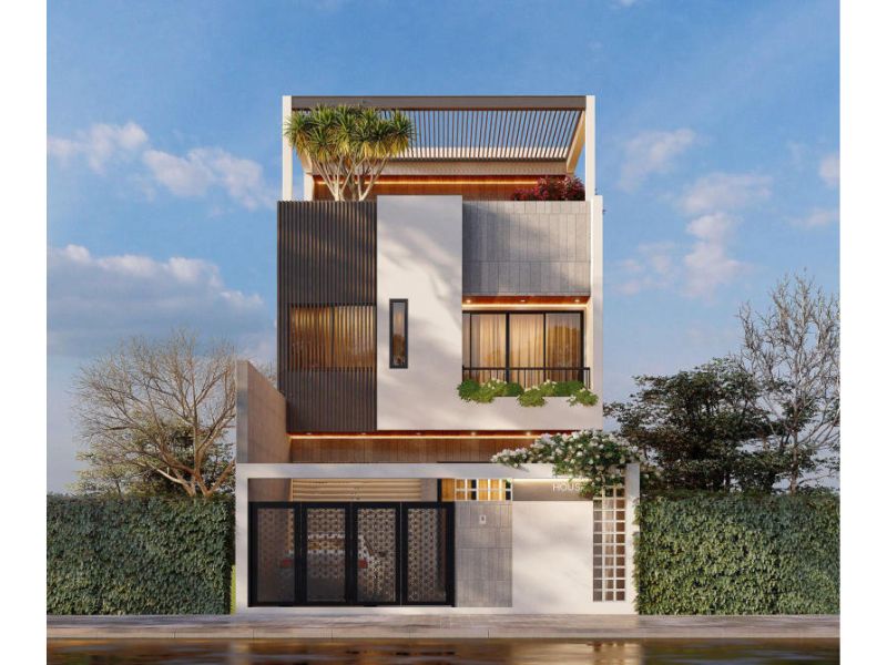 Chia sẻ mẫu nhà phố 2 tầng 7x17m hiện đại, sang trọng