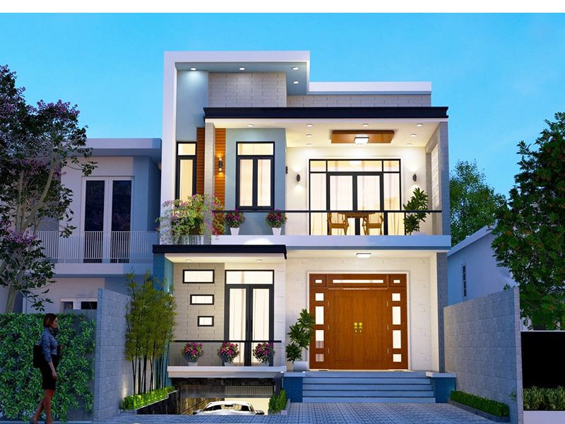 Thiết kế đơn giản nhưng hiện đại của mẫu nhà phố 2 tầng ngang 7m dài 17m