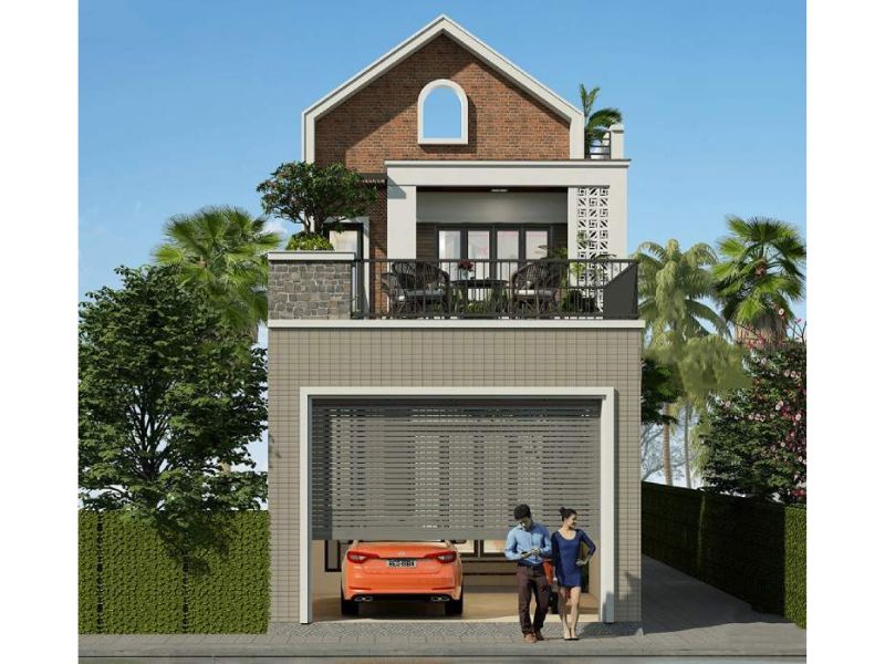 Kiến trúc độc đáo trong thiết kế nhà mặt phố 2 tầng 7x17m 